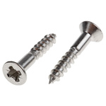 RS PRO Pozidriv Countersunk Stainless Steel Wood Screw, A2 304, 3.5mm Thread, 20mm Length