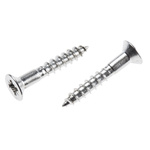 RS PRO Pozidriv Countersunk Stainless Steel Wood Screw, A2 304, 4mm Thread, 25mm Length