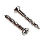 RS PRO Pozidriv Countersunk Stainless Steel Wood Screw, A2 304, 4mm Thread, 30mm Length