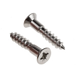 RS PRO Pozidriv Countersunk Stainless Steel Wood Screw, A2 304, 5mm Thread, 25mm Length