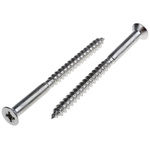 RS PRO Pozidriv Countersunk Stainless Steel Wood Screw, A2 304, 5mm Thread, 65mm Length