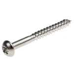 RS PRO Pozidriv Round Stainless Steel Wood Screw, A2 304, 4mm Thread, 40mm Length