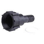 Straight Male Hose Coupling 1-1/4in Female Threaded to Hose Tail, 1-1/4 in Female, PP
