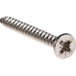 RS PRO Pozidriv Countersunk Stainless Steel Wood Screw, A2 304, 4mm Thread, 40mm Length