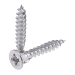 RS PRO Pozidriv Countersunk Stainless Steel Wood Screw, A2 304, 4mm Thread, 25mm Length