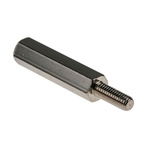 RS PRO Standoff, M3 x M3 Thread, 20mm Body, Brass, Male/Female, 8mm Stud