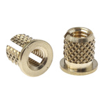 RS PRO, M3.5 Brass Threaded Insert diameter 4.8mm Depth 6.35mm