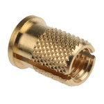 RS PRO, M6 Brass Threaded Insert diameter 8mm Depth 12.7mm