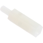 RS PRO Standoff, M3 x M3 Thread, 15mm Body, Nylon, Male/Female, 6mm Stud
