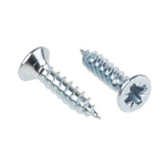 RS PRO Pozidriv Countersunk Steel Wood Screw Bright Zinc Plated, No. 6 Thread, 5/8in Length