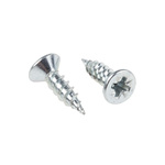 RS PRO Pozidriv Countersunk Steel Wood Screw Bright Zinc Plated, No. 8 Thread, 5/8in Length