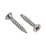 RS PRO Pozidriv Countersunk Stainless Steel Wood Screw, A2 304, 3.5mm Thread, 20mm Length