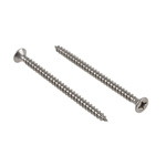 RS PRO Pozidriv Countersunk Stainless Steel Wood Screw, A2 304, 4mm Thread, 60mm Length
