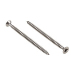 RS PRO Pozidriv Countersunk Stainless Steel Wood Screw, A2 304, 5mm Thread, 80mm Length
