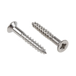RS PRO Pozidriv Countersunk Stainless Steel Wood Screw, A2 304, 3mm Thread, 20mm Length