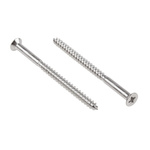 RS PRO Pozidriv Countersunk Stainless Steel Wood Screw, A2 304, 5mm Thread, 75mm Length