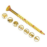 UNIFIX VORTEX Pozidriv Countersunk Steel Wood Screw Yellow Passivated, Zinc Plated, 3.5mm Thread, 20mm Length