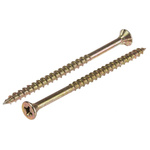 ULTI-MATE Pozisquare Countersunk Steel Wood Screw Yellow Passivated, Zinc Plated, 4mm Thread, 70mm Length