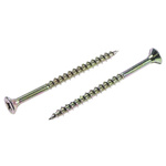 ULTI-MATE Pozisquare Countersunk Steel Wood Screw Yellow Passivated, Zinc Plated, 5mm Thread, 70mm Length