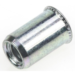 POP Galvanised, M6 Steel Threaded Insert, 10.5mm diameter 9.6mm Depth 14.8mm