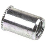 POP Galvanised, M8 Steel Threaded Insert, 11.5mm diameter 10.6mm Depth 16mm