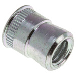 POP Clear Passivated, Galvanised, M5 Steel Threaded Insert, 7.77mm diameter 7mm Depth 9.4mm