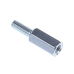 RS PRO Standoff, M3 x M3 Thread, 15mm Body, Steel, Male/Female, 8mm Stud