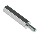 RS PRO Standoff, M4 x M4 Thread, 30mm Body, Steel, Male/Female, 10mm Stud