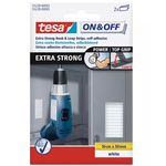 Tesa White Hook & Loop Tape, 10cm x 50mm