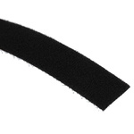 RS PRO Black Hook & Loop Tape, 20mm x 10m
