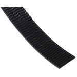 RS PRO Black Hook & Loop Tape, 25mm x 5m