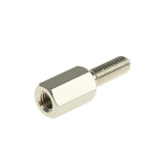 Essentra Standoff, M3 x M3 Thread, 8mm Body, Brass, Male/Female, 8mm Stud