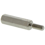 Essentra Standoff, M3 x M3 Thread, 18mm Body, Brass, Male/Female, 8mm Stud