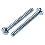 RS PRO, M3 Cheese Head, 25mm Steel Slot Bright Zinc Plated