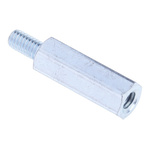 RS PRO Standoff, M4 x M4 Thread, 20mm Body, Steel, Male/Female, 8mm Stud