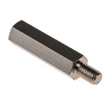 RS PRO Standoff, M6 x M6 Thread, 35mm Body, Steel, Male/Female, 10mm Stud