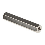 RS PRO Standoff, M4 x M4 Thread, 40mm Body, Brass, Female/Female