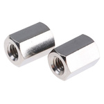 Essentra Standoff, M4 x M4 Thread, 10mm Body, Brass, Female/Female