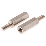 Essentra Standoff, M3 x M3 Thread, 15mm Body, Brass, Male/Female, 8mm Stud