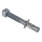 RS PRO Carbon Steel Anchor Bolt M10 x 80mm, 10mm Fixing Hole