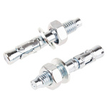 RS PRO Carbon Steel Anchor Bolt M10 x 65mm, 10mm Fixing Hole