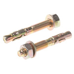 RS PRO Carbon Steel Anchor Bolt M10 x 75mm, 10mm Fixing Hole
