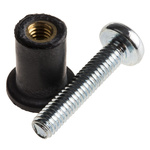 RawlPlug Black Rubber, Steel Wall Plug, 12.6mm Length, 8mm Fixing Hole Diameter