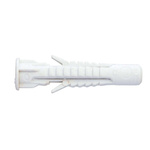 DeWALT White Nylon Wall Plug, 50mm Length, 8mm Fixing Hole Diameter