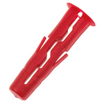 RawlPlug Red Plastic Wall Plug, 28mm Length, 6mm Fixing Hole Diameter