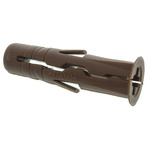 RawlPlug Brown Plastic Wall Plug, 30mm Length, 7mm Fixing Hole Diameter