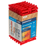 RawlPlug Red Plastic Wall Plug, 28mm Length, 6mm Fixing Hole Diameter