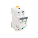 Schneider Electric Acti 9 iC60H MCB, 2P, 20A Curve C, 440V AC, 100 → 133V DC, 10 kA Breaking Capacity