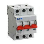 Eaton MEMShield MCB, 3P, 10A Curve C, 230V AC, 48V DC, 10 kA Breaking Capacity