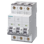 Siemens Sentron 5SY4 MCB, 3P, 6A Curve C, 400V AC, 60V DC, 10 kA Breaking Capacity